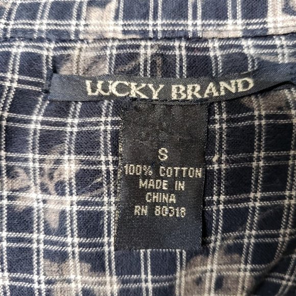 Lucky Brand Plaid Floral Print Flannel - Picture 7 of 7